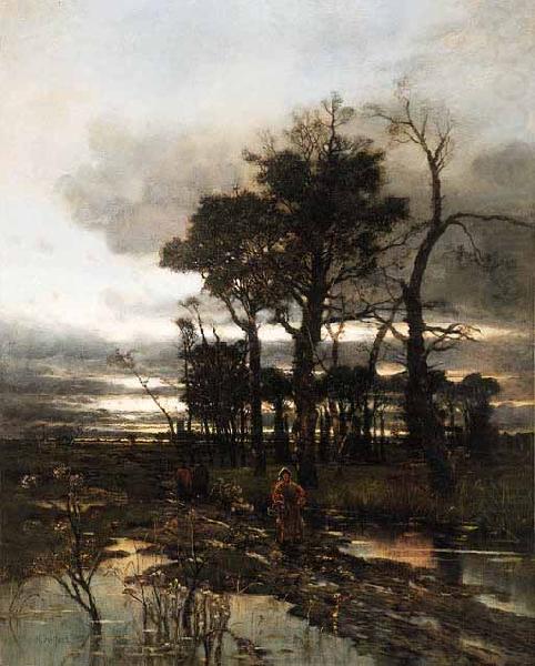 An evening landscape, Karl Heffner